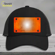 Orange White Fade Scratched Novelty License Plate Hat Mesh / Black