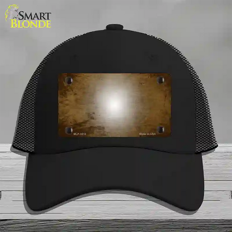 Brown White Fade Scratched Novelty License Plate Hat Mesh / Black