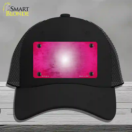 Pink White Fade Scratched Novelty License Plate Hat Mesh / Black