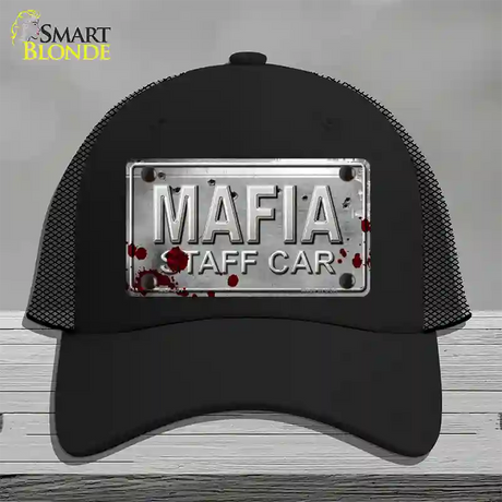 Mafia Staff Car Novelty License Plate Hat Mesh / Black