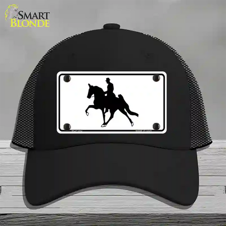 Horse With Rider Novelty License Plate Hat Mesh / Black