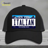 Italian New York Novelty License Plate Hat Mesh / Black