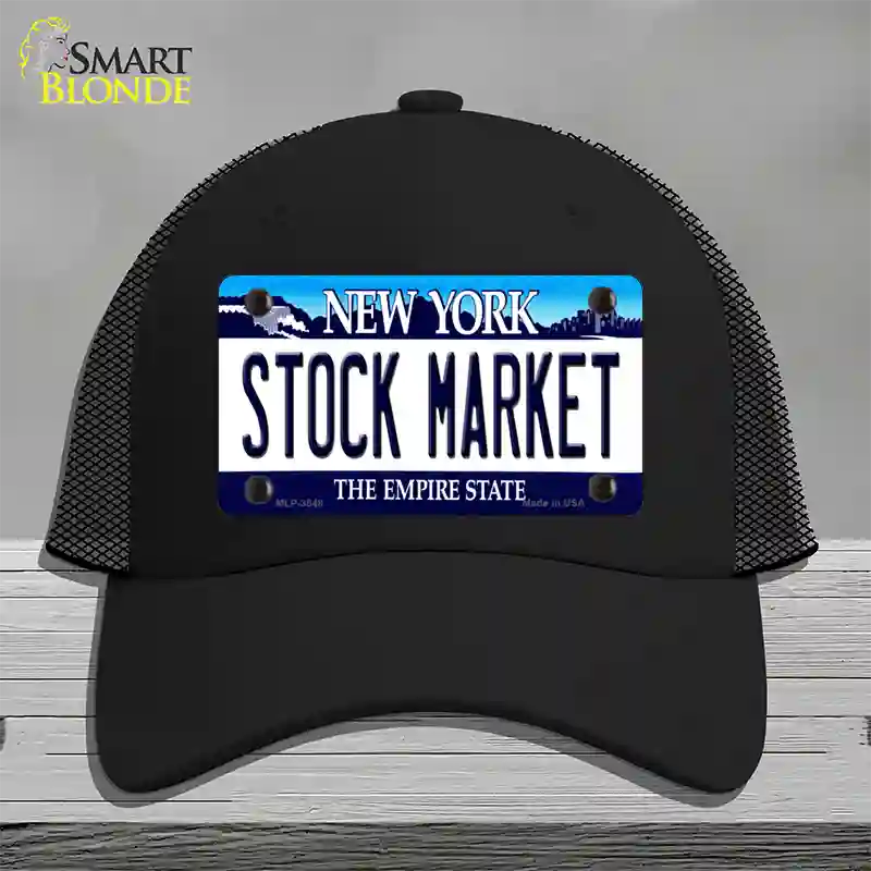 Stock Market New York Novelty License Plate Hat Mesh / Black