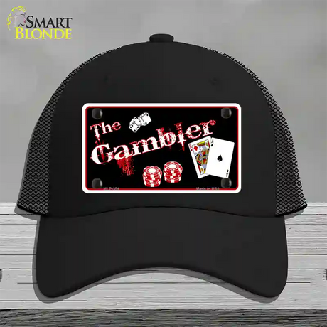 Gambler Novelty License Plate Hat Mesh / Black