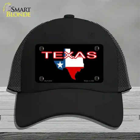 Texas Filled State Flag Novelty License Plate Hat Mesh / Black