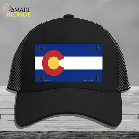 Colorado State Flag Novelty License Plate Hat Mesh / Black