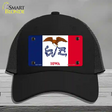 Iowa State Flag Novelty License Plate Hat Mesh / Black