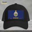 Kansas State Flag Novelty License Plate Hat Mesh / Black