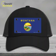 Montana State Flag Novelty License Plate Hat Mesh / Black