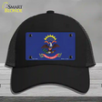 North Dakota State Flag Novelty License Plate Hat Mesh / Black