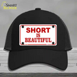 Short Is Beautiful Novelty License Plate Hat Mesh / Black