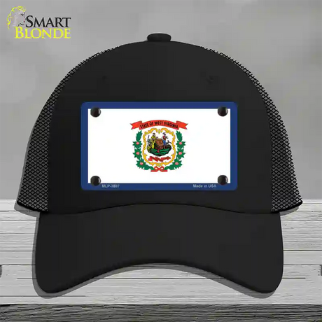 West Virginia State Flag Novelty License Plate Hat Mesh / Black