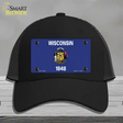 Wisconsin State Flag Novelty License Plate Hat Mesh / Black