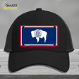 Wyoming State Flag Novelty License Plate Hat Mesh / Black