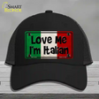 Love Me Im Italian Novelty License Plate Hat Mesh / Black