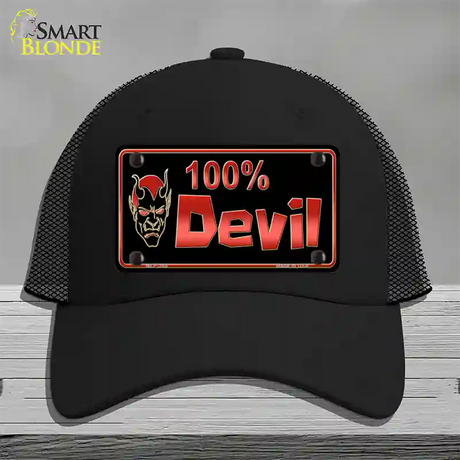 100% Devil Novelty License Plate Hat Mesh / Black