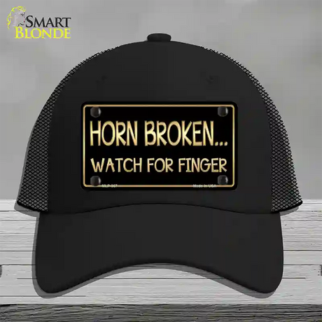 Horn Broken Watch For Finger Novelty License Plate Hat Mesh / Black