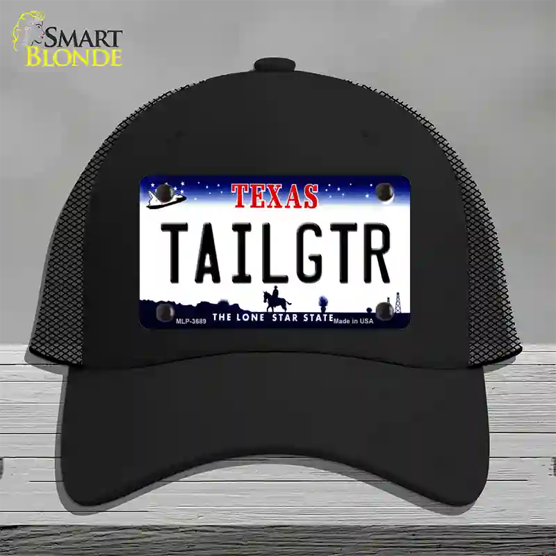 Tailgtr Texas Novelty License Plate Hat Mesh / Black