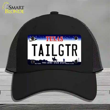 Tailgtr Texas Novelty License Plate Hat Mesh / Black