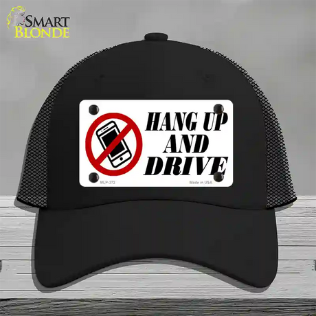 Hang Up And Drive Novelty License Plate Hat Mesh / Black