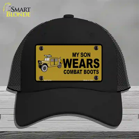 Son Wears Combat Boots Novelty License Plate Hat Mesh / Black