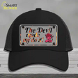 The Devil Made Me Novelty License Plate Hat Mesh / Black