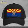 Prescott Arizona State Flag Novelty License Plate Hat Mesh / Black