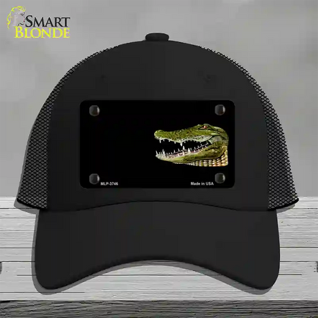 Gator Offset Novelty License Plate Hat Mesh / Black