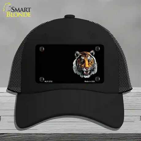 Tiger Offset Novelty License Plate Hat Mesh / Black