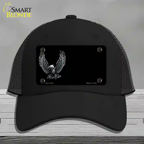 Eagle Offset Black Novelty License Plate Hat Mesh / Black