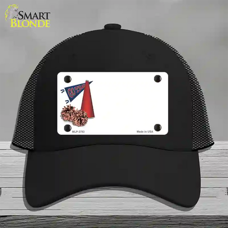 Pom And Cheer Offset Novelty License Plate Hat Mesh / Black