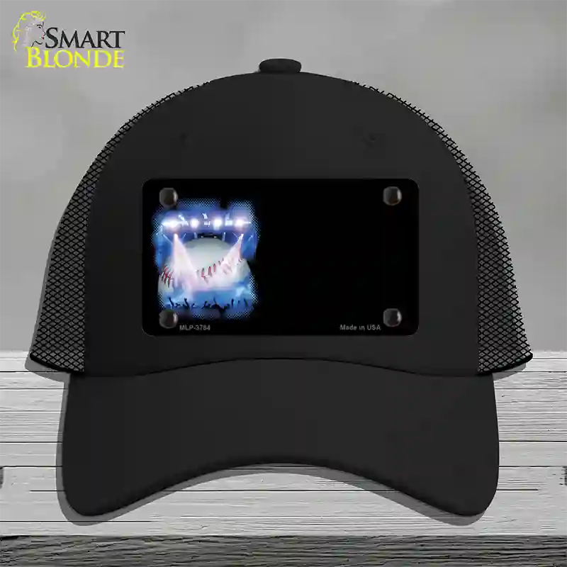 Baseball Game Offset Novelty License Plate Hat Mesh / Black