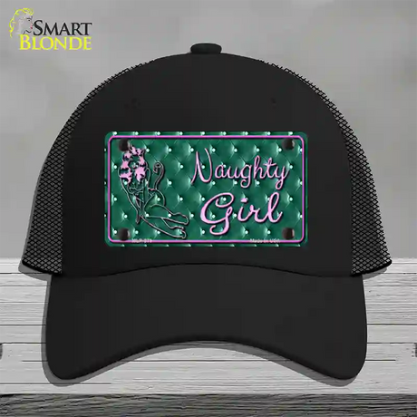 Naughty Girl Novelty License Plate Hat Mesh / Black