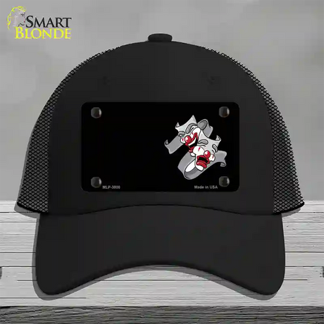 Theater Drama Offset Novelty License Plate Hat Mesh / Black