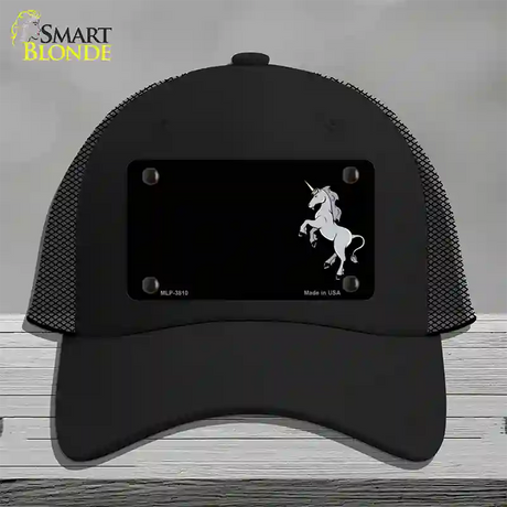 Unicorn Offset Black Novelty License Plate Hat Mesh / Black