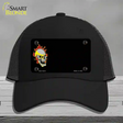 Flaming Skull Offset Novelty License Plate Hat Mesh / Black