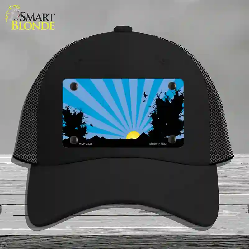 Southwest Blue Sunset Novelty License Plate Hat Mesh / Black