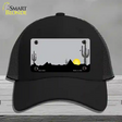 Southwest Cactus Sunrise Gray Novelty License Plate Hat Mesh / Black