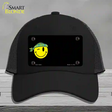 Winking Peace Smiley Offset Novelty License Plate Hat Mesh / Black