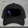 Purple Cross Offset Novelty License Plate Hat Mesh / Black