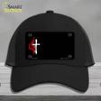 Flaming Cross Offset Novelty License Plate Hat Mesh / Black