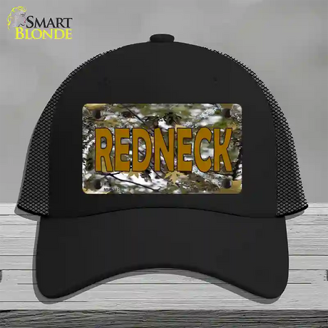 Redneck Camo Novelty License Plate Hat Mesh / Black