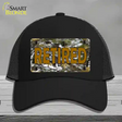 Retired Camouflage Novelty License Plate Hat Mesh / Black