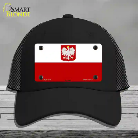 Poland Eagle Flag Novelty License Plate Hat Mesh / Black