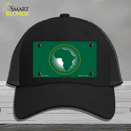 African Union Flag Novelty License Plate Hat Mesh / Black