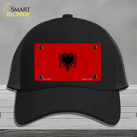 Albania Flag Novelty License Plate Hat Mesh / Black