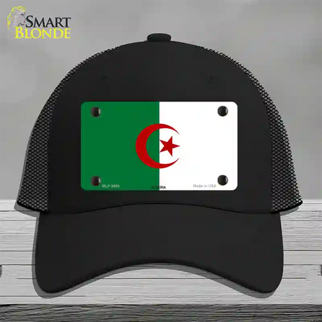 Algeria Flag Novelty License Plate Hat Mesh / Black