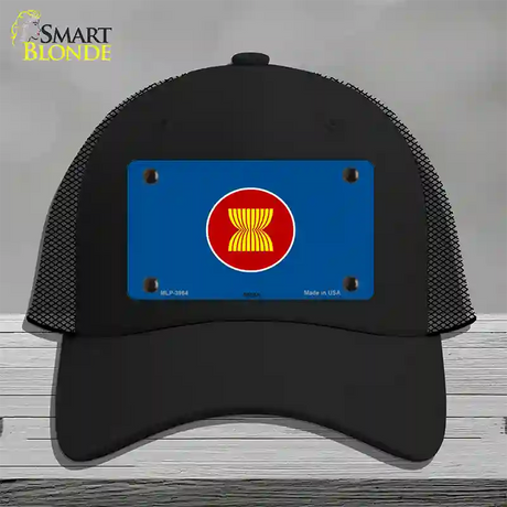 Asean Flag Novelty License Plate Hat Mesh / Black