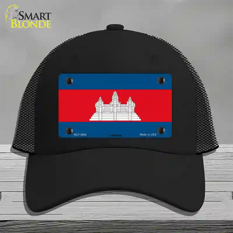 Cambodia Flag Novelty License Plate Hat Mesh / Black