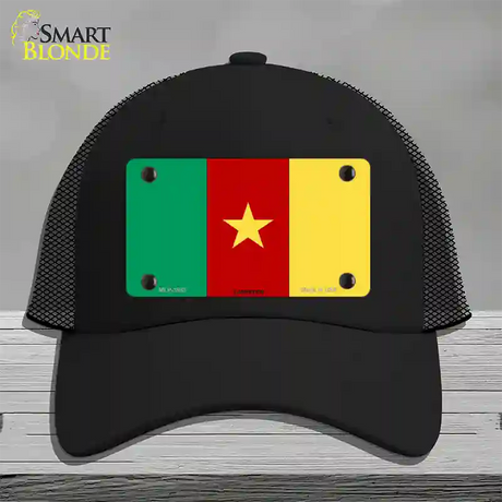 Cameroon Flag Novelty License Plate Hat Mesh / Black